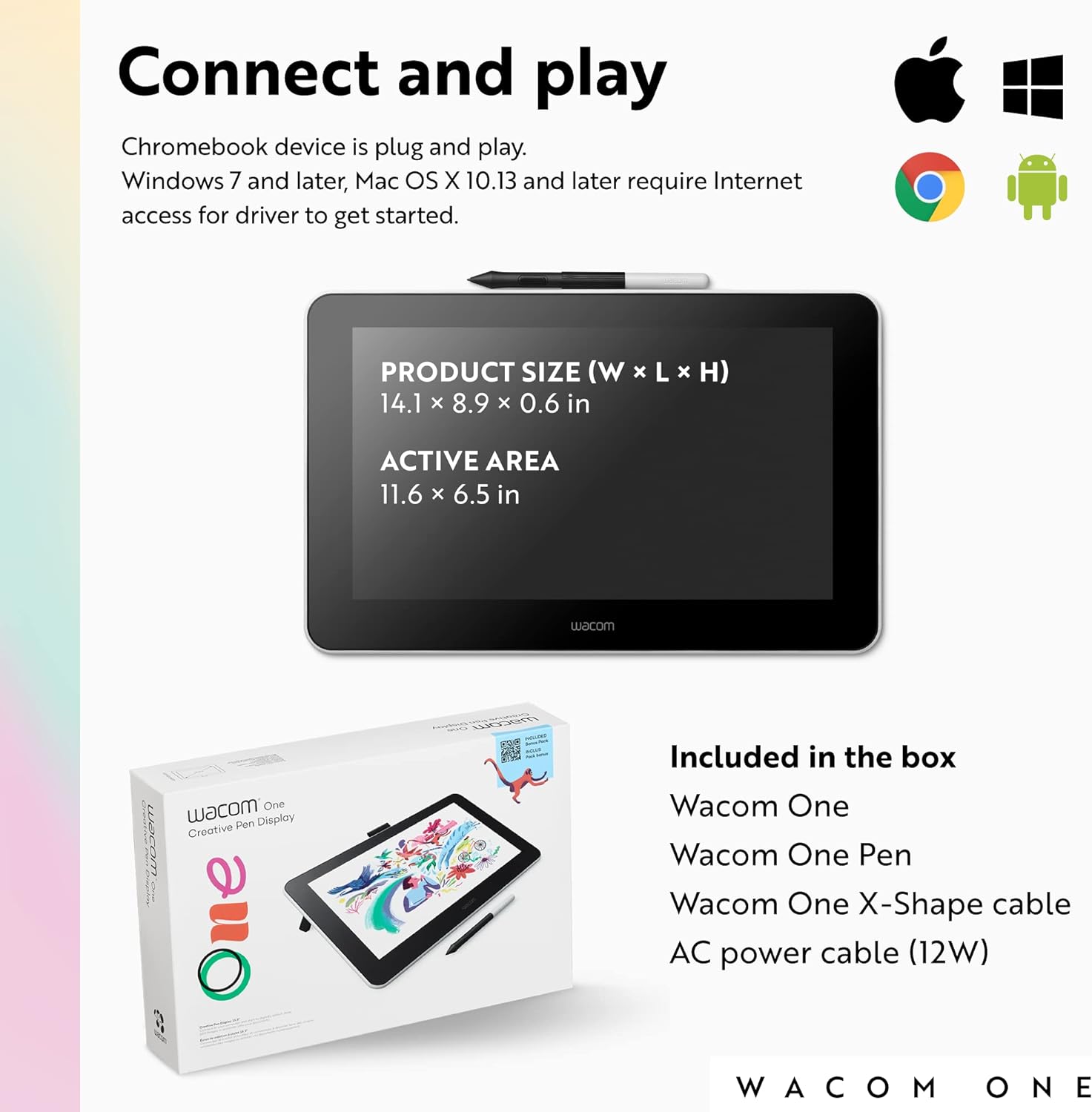 Wacom One 13 Creative Pen Display Drawing Tablet 13.3 Wacom One 13 Creative Pen Display Drawing Tablet 13.3